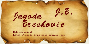 Jagoda Brešković vizit kartica